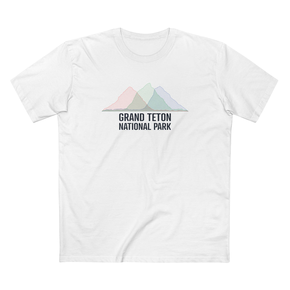 Grand Teton National Park T-Shirt - Histogram Design in White
