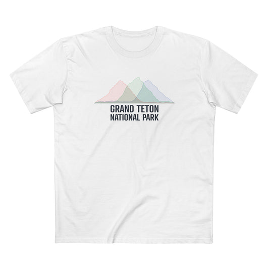 Grand Teton National Park T-Shirt - Histogram Design in White