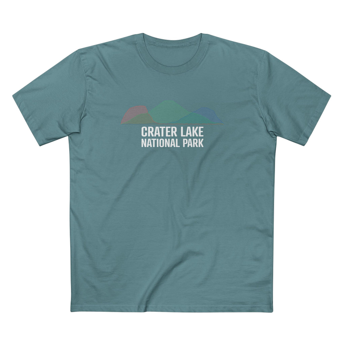 Crater Lake National Park T-Shirt - Histogram Design in Slate Blue
