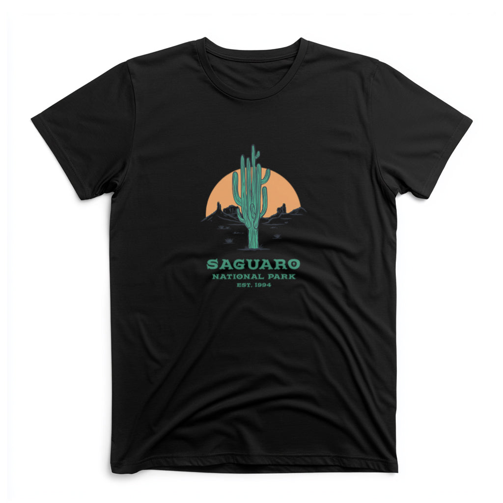 Saguaro National Park T-Shirt - Saguaro Cactus in Black