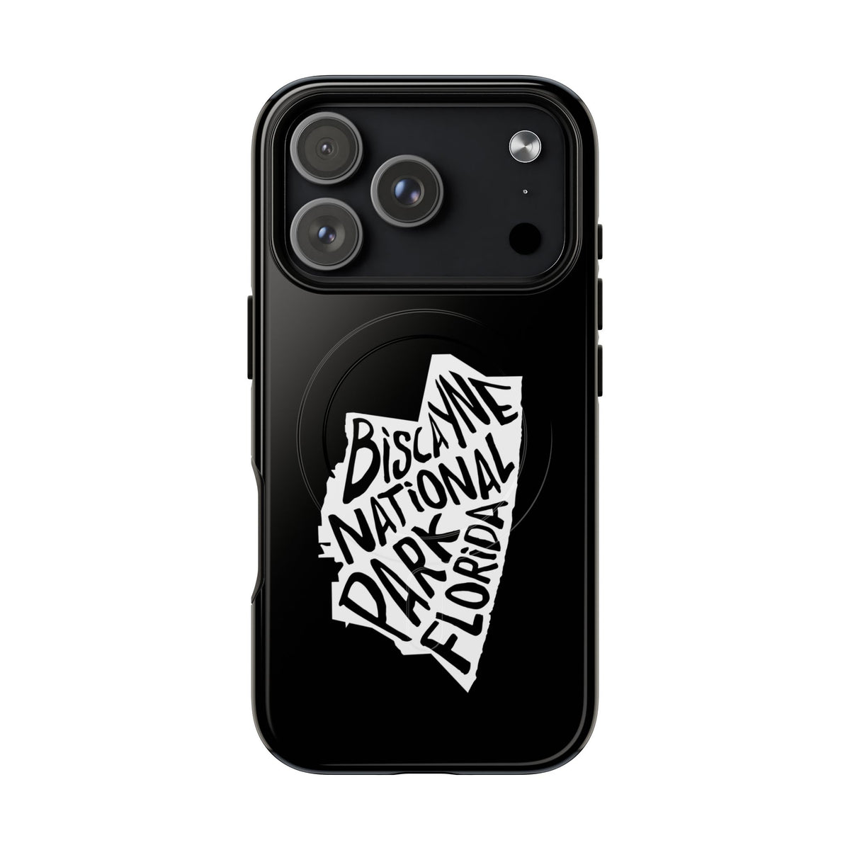 Biscayne National Park iPhone case with MagSafe featuring map artwork.