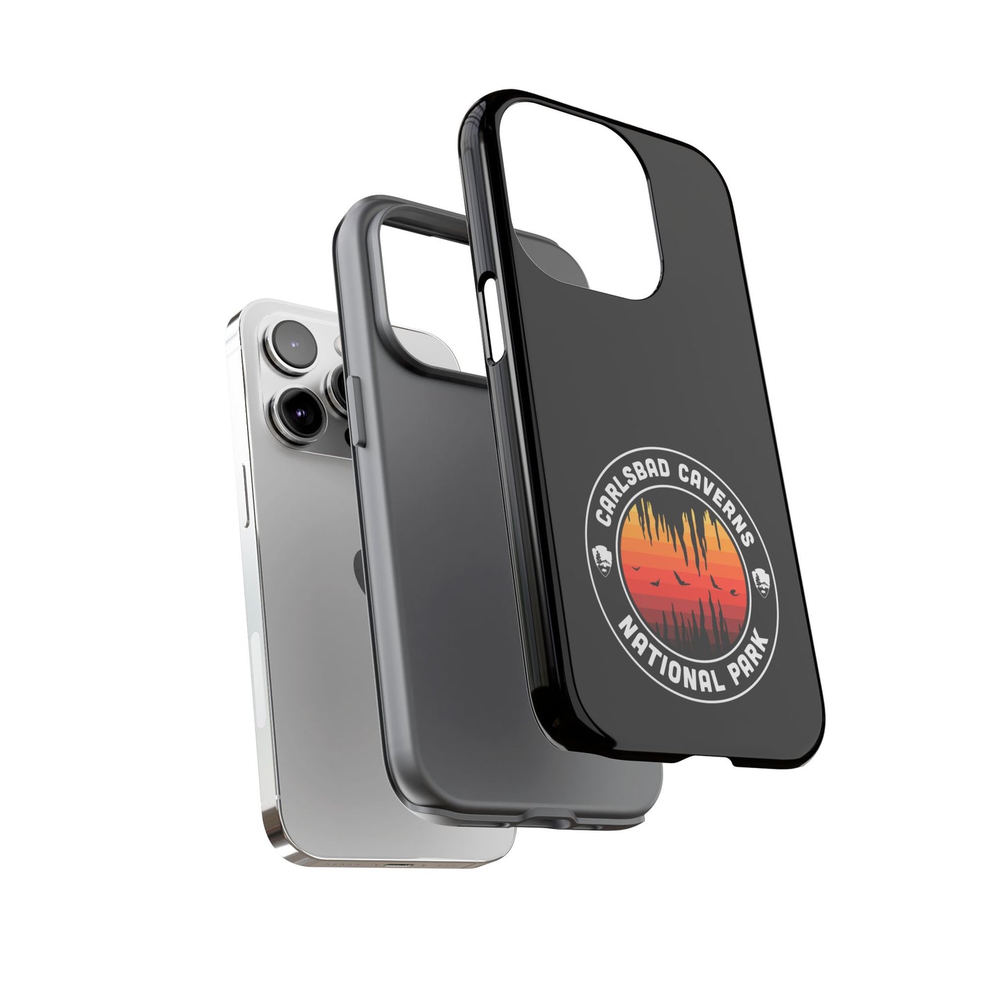 Carlsbad Caverns National Park Phone Case - Orange Round Emblem Design
