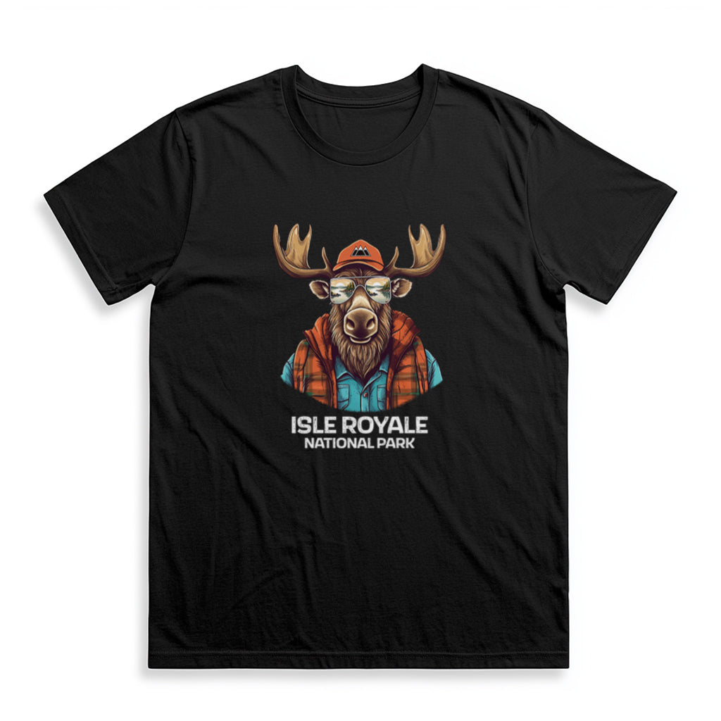 Isle Royale National Park T-Shirt - Cool Moose in Black