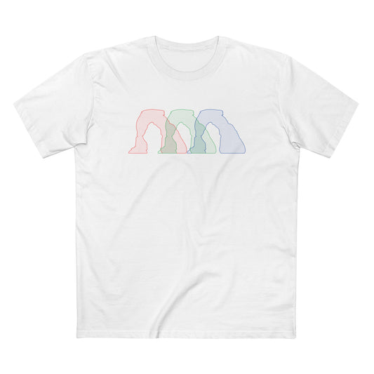 Arches National Park T-Shirt - Histogram Design Delicate Arch in White