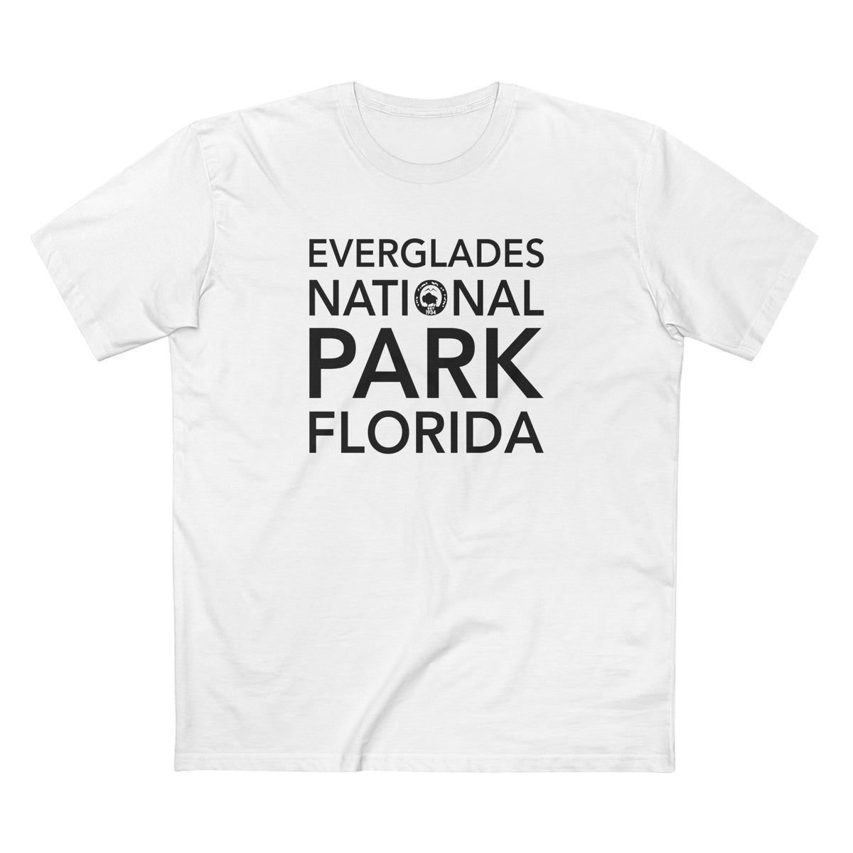 Everglades National Park T-Shirt Block Text in White