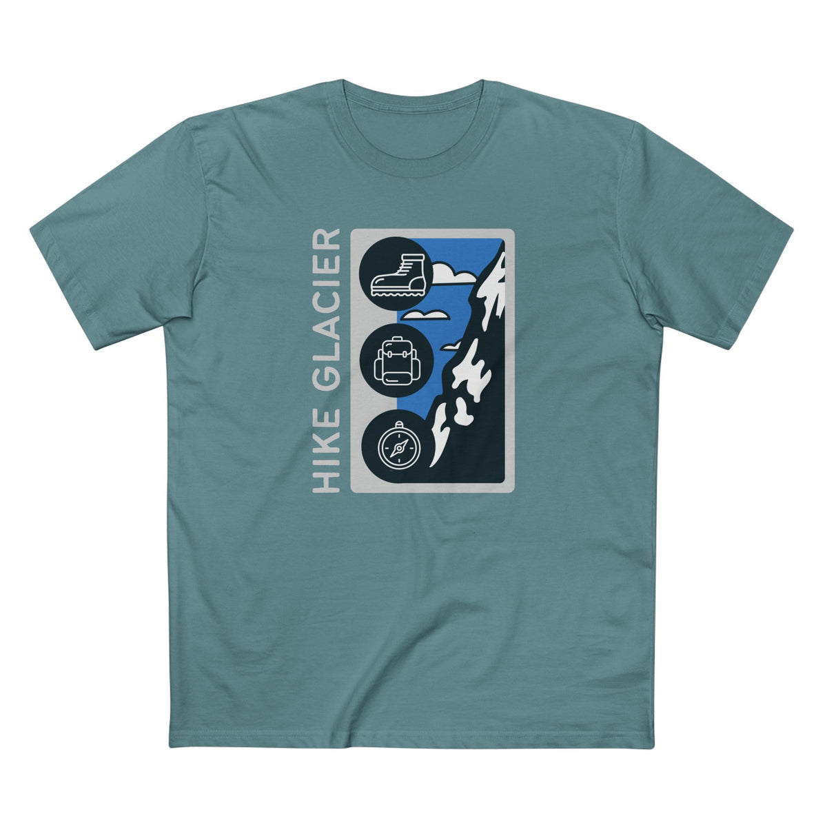 Glacier National Park T-Shirt - Hike Glacier in Slate Blue