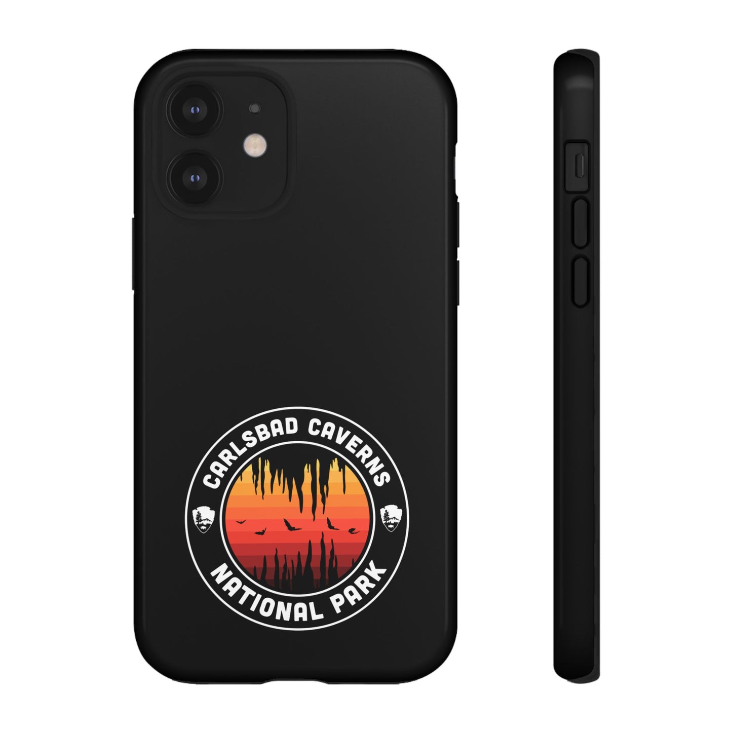 Carlsbad Caverns National Park Phone Case - Orange Round Emblem Design