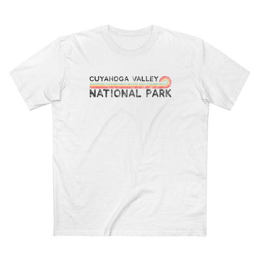 Cuyahoga Valley National Park T-Shirt - Vintage Stretched Sunrise in White