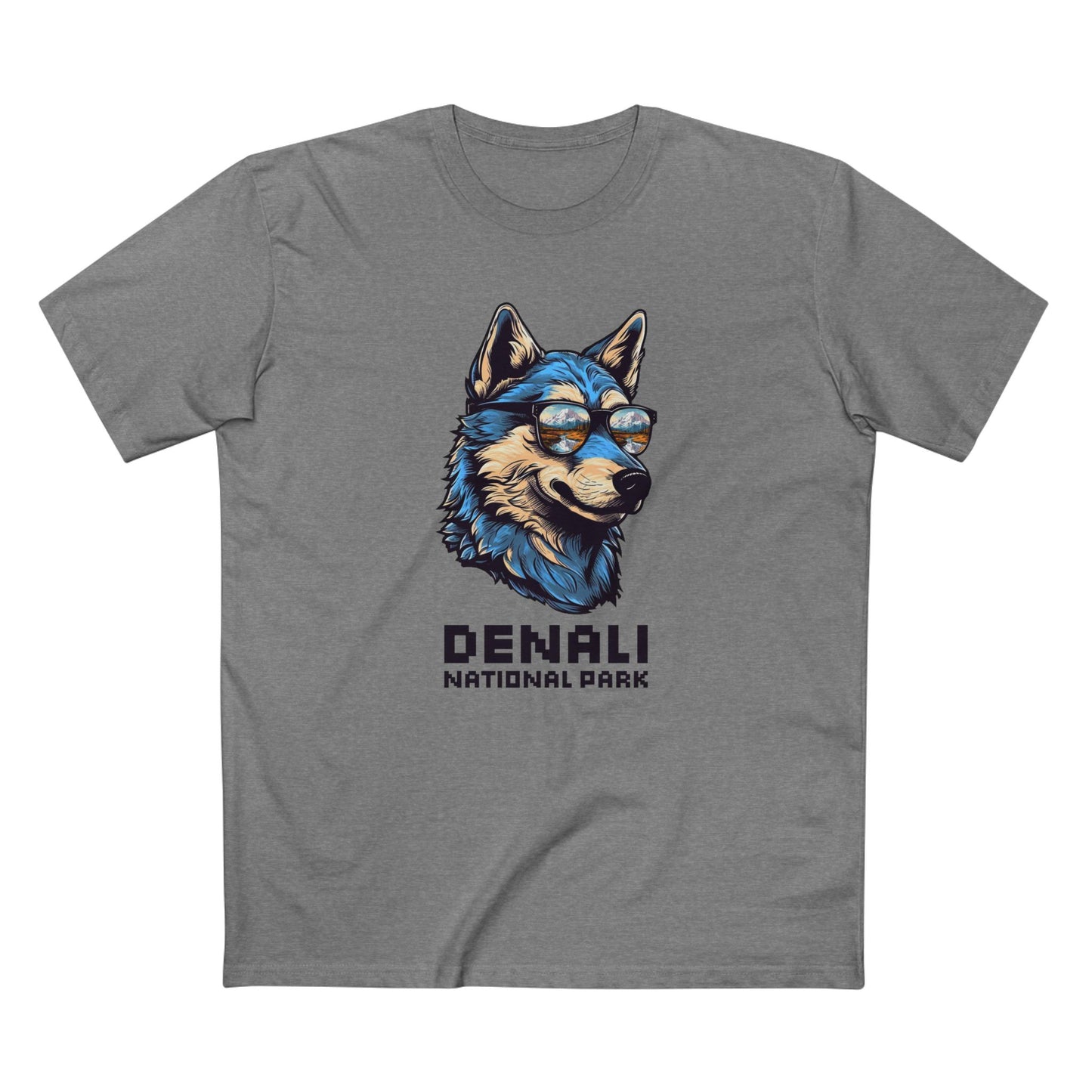 Denali National Park T-Shirt - Smooth Wolf in Athletic Heather