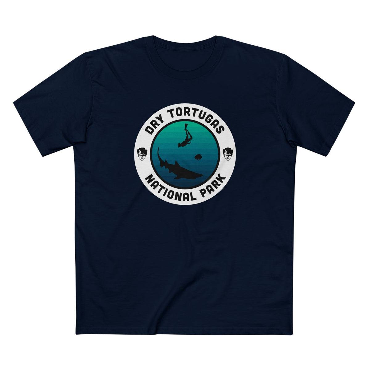 Dry Tortugas National Park T-Shirt - Round Badge Design in Navy