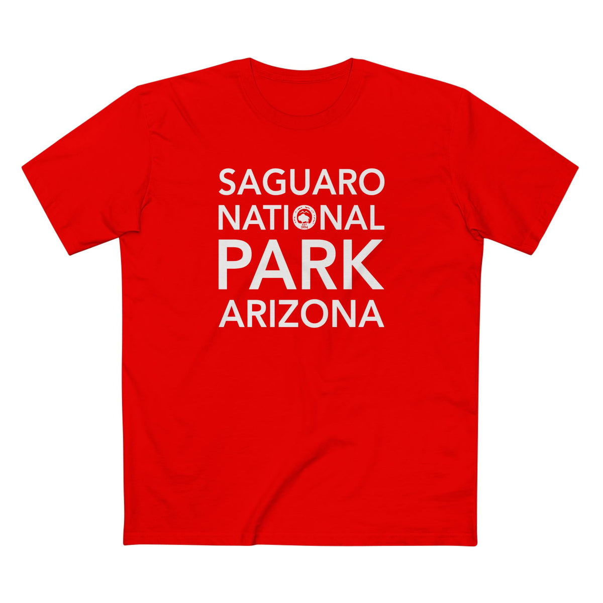 Saguaro National Park T-Shirt Block Text in Red