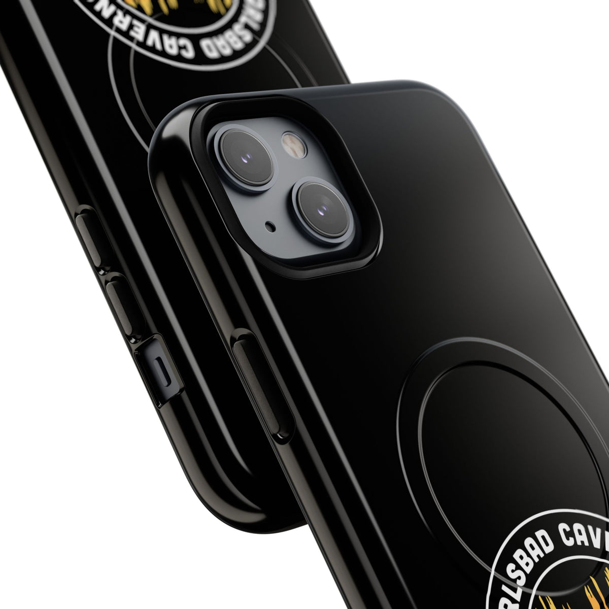 Carlsbad Caverns National Park iPhone Case with MagSafe - Orange Round Emblem Design