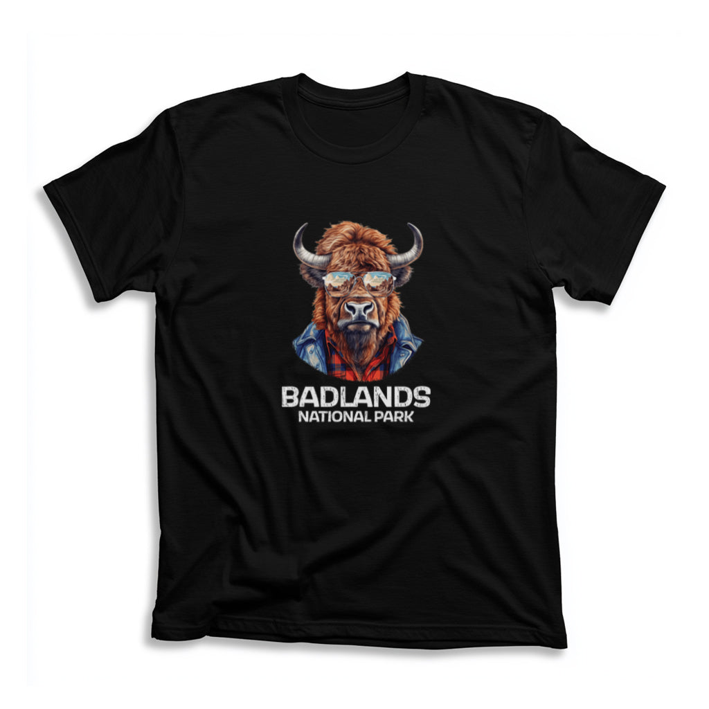 Badlands National Park T-Shirt - Bison in Black