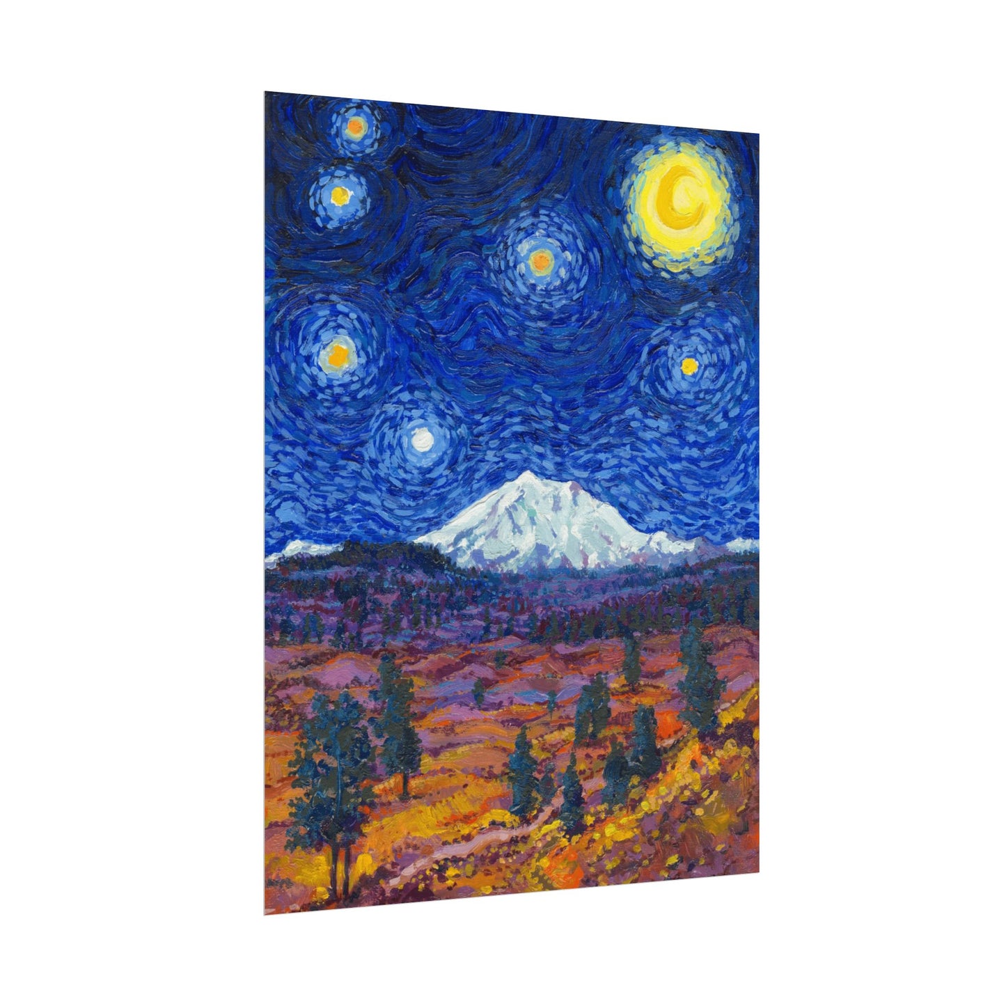 Lassen Volcanic National Park Starry Night Poster - Premium Textured Paper