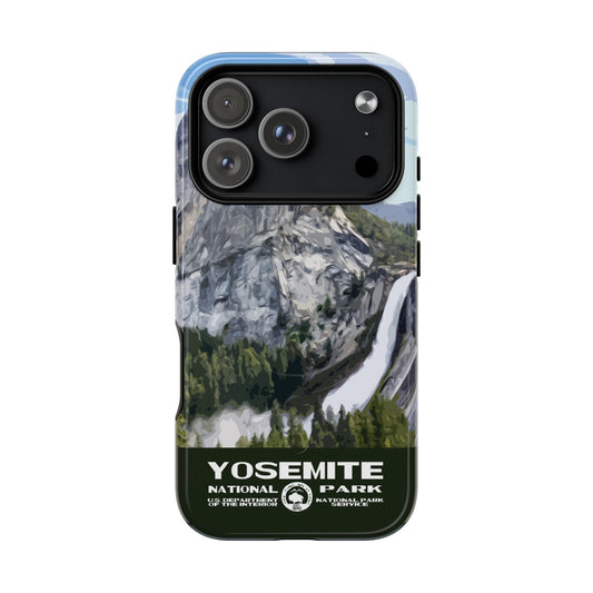 Yosemite National Park iPhone case with MagSafe featuring Nevada Fall artwork.