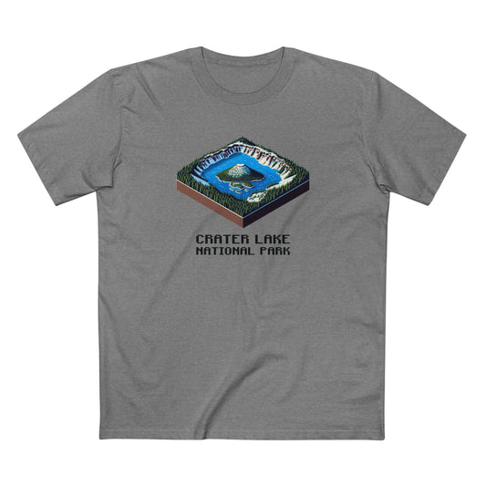 Crater Lake National Park T-Shirt - Isometric Design in Athletic Heather