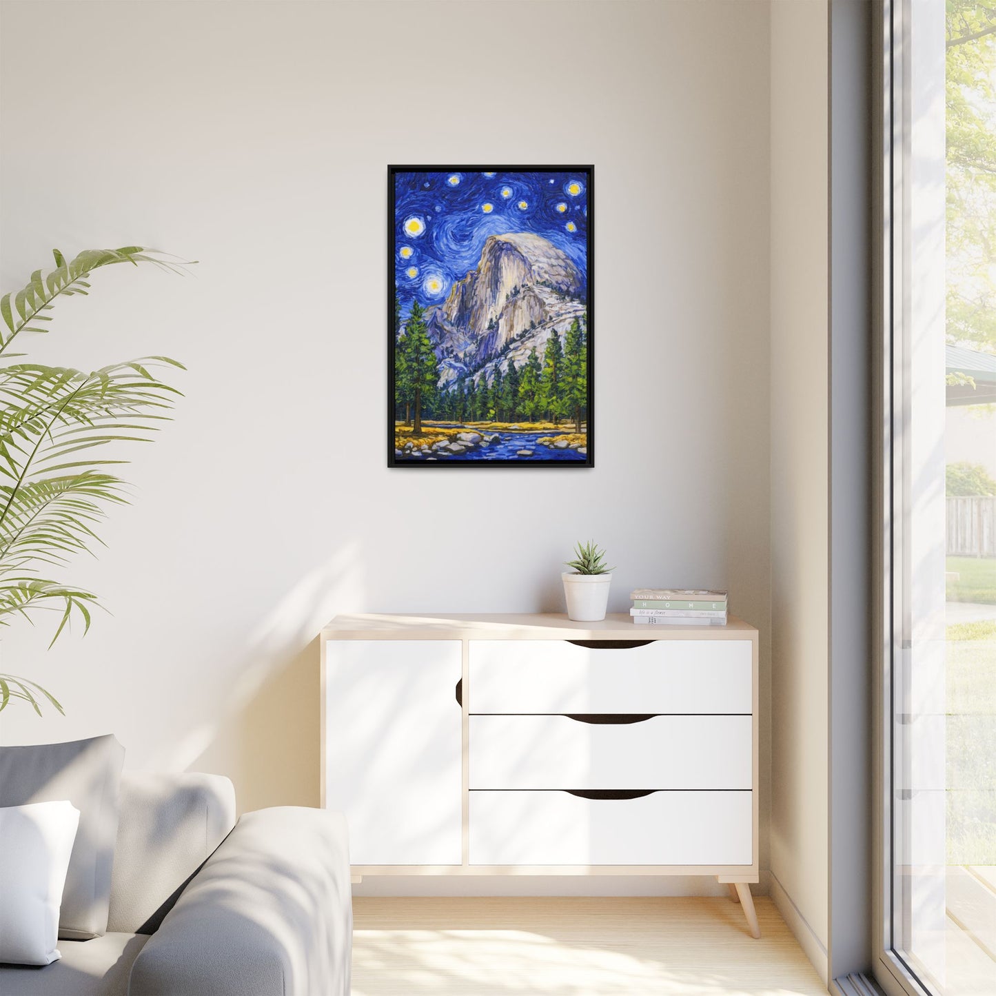 Yosemite National Park Framed Canvas - The Starry Night