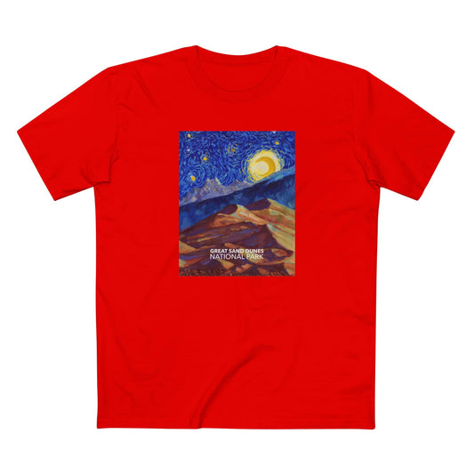 Great Sand Dunes National Park T-Shirt - The Starry Night in Red