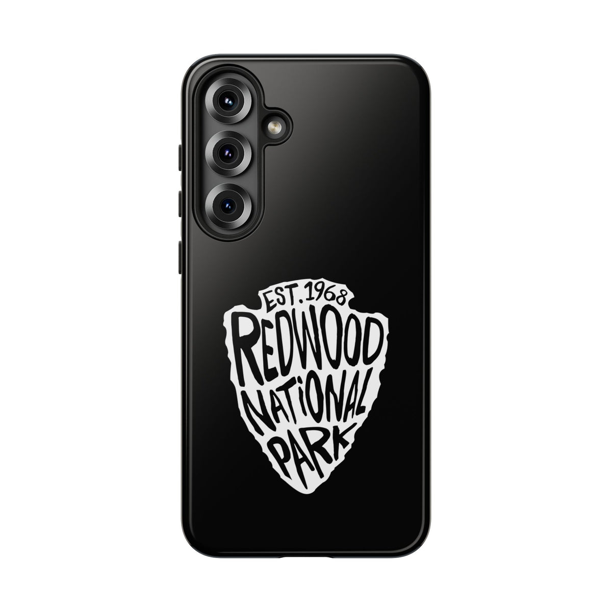Detail of a National Park Service arrowhead design on the Redwood National Park phone case (view 31)