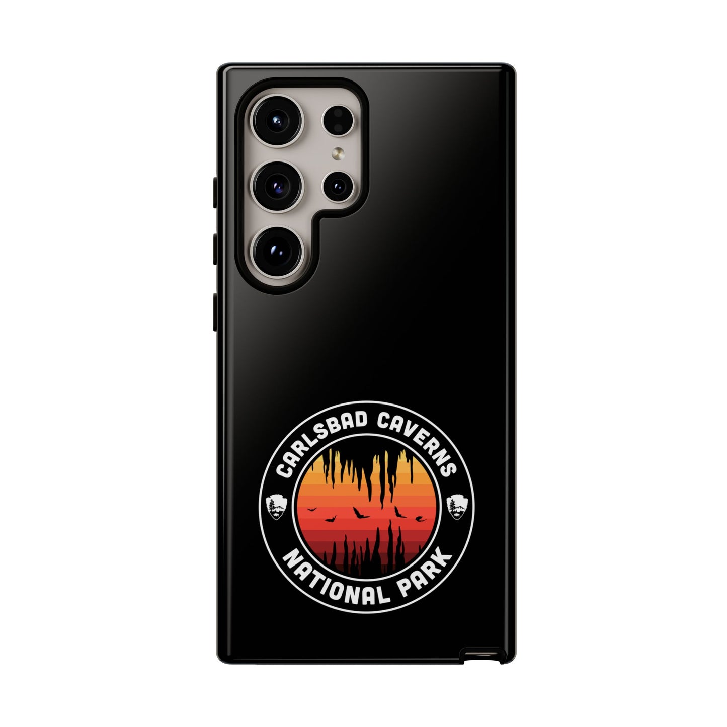 Carlsbad Caverns National Park Phone Case - Orange Round Emblem Design