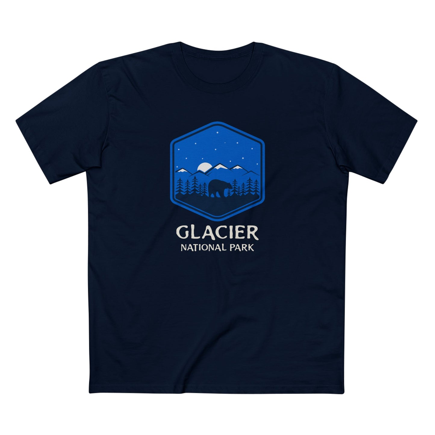 Glacier National Park T-Shirt - Bear Graphic in Navy