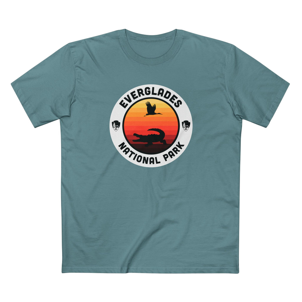 Everglades National Park T-Shirt - Round Badge Design in Slate Blue