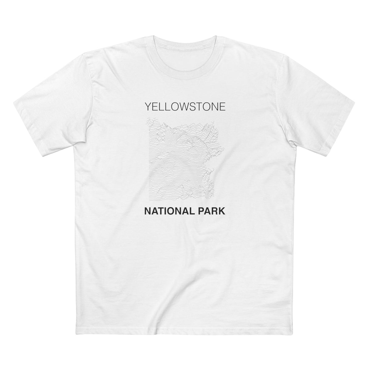 Yellowstone National Park T-Shirt Lines in White