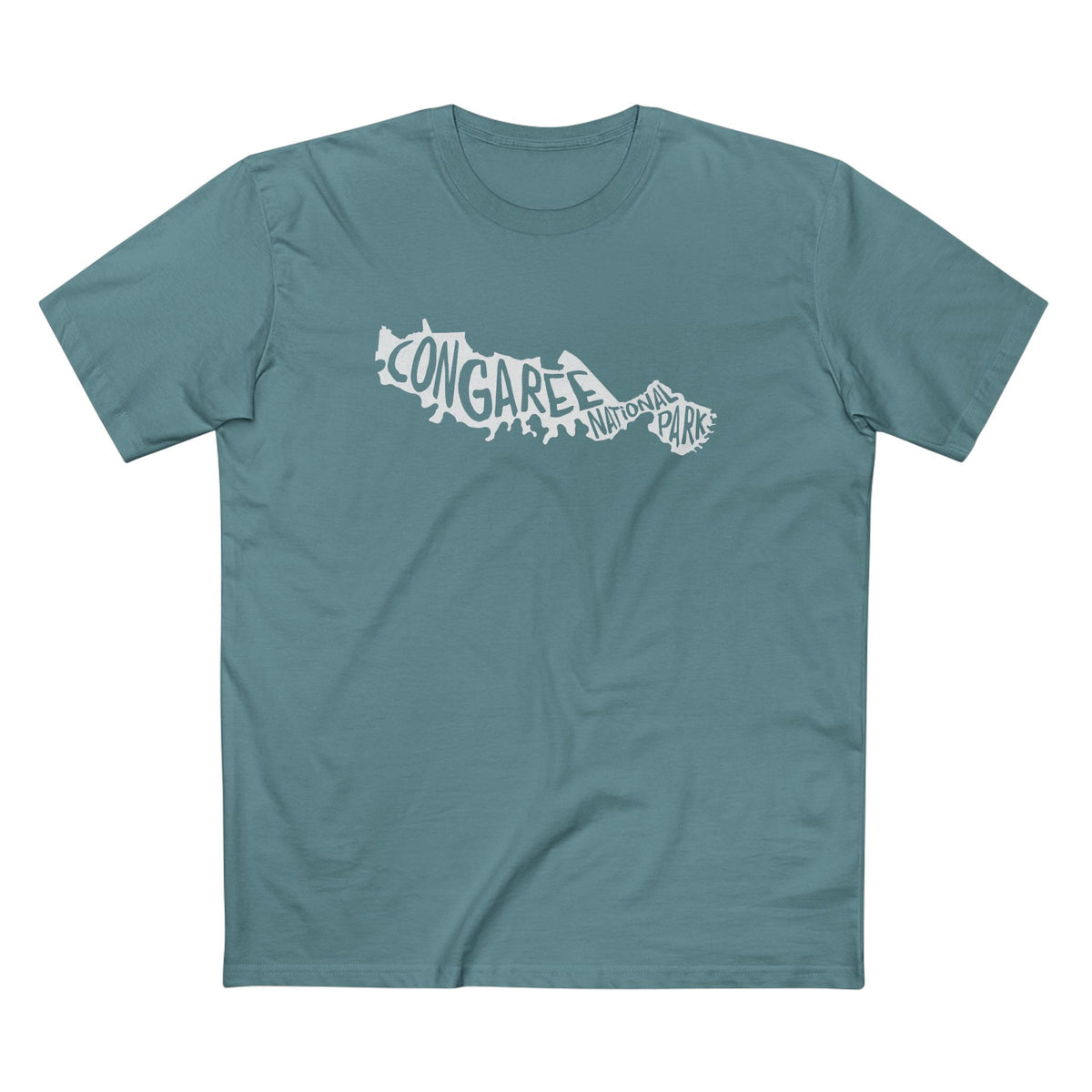 Congaree National Park T-Shirt - Map in Slate Blue