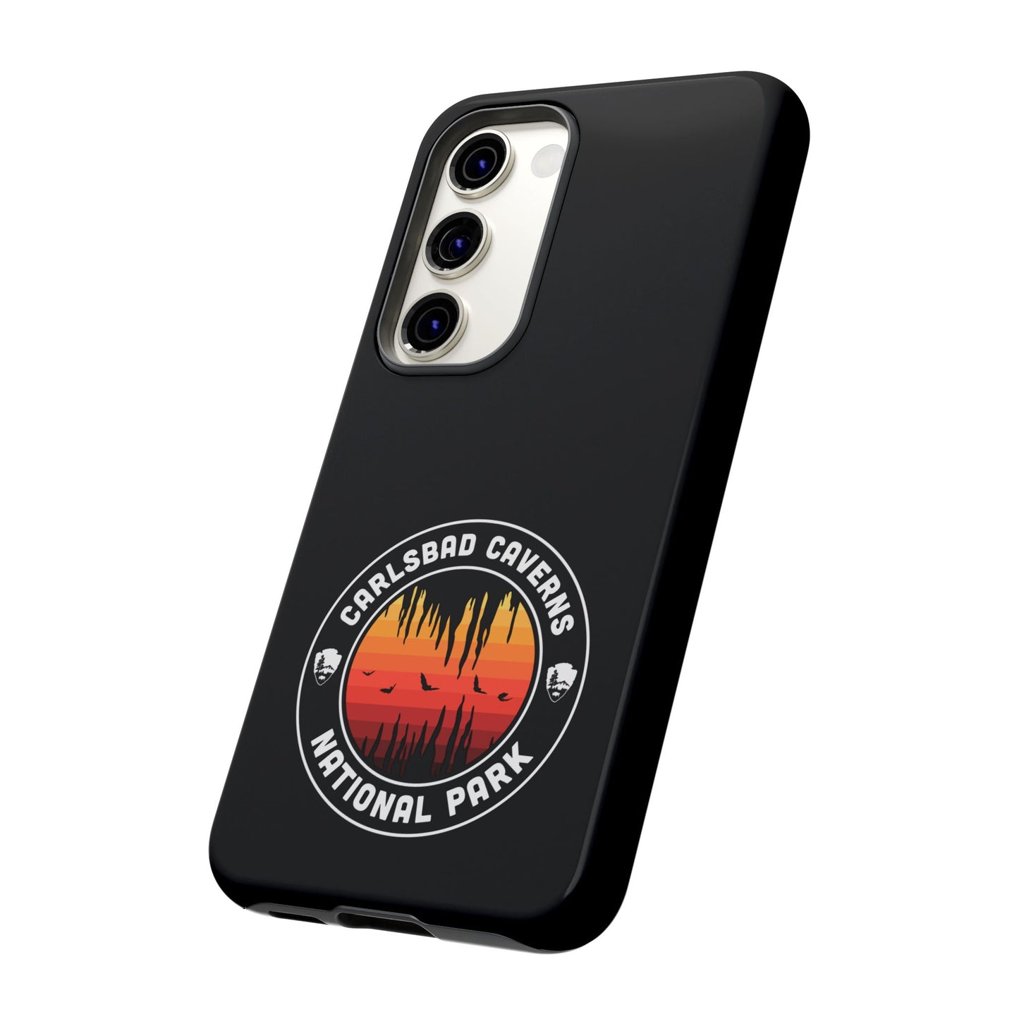 Carlsbad Caverns National Park Phone Case - Orange Round Emblem Design
