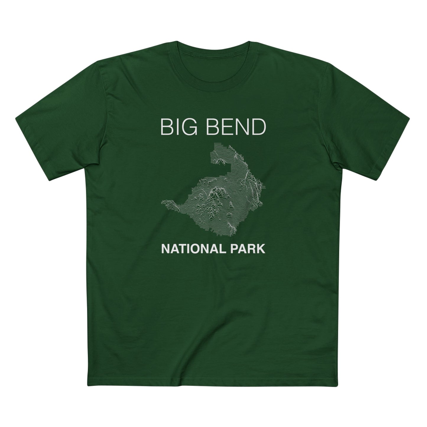 Big Bend National Park T-Shirt Lines in Forest Green