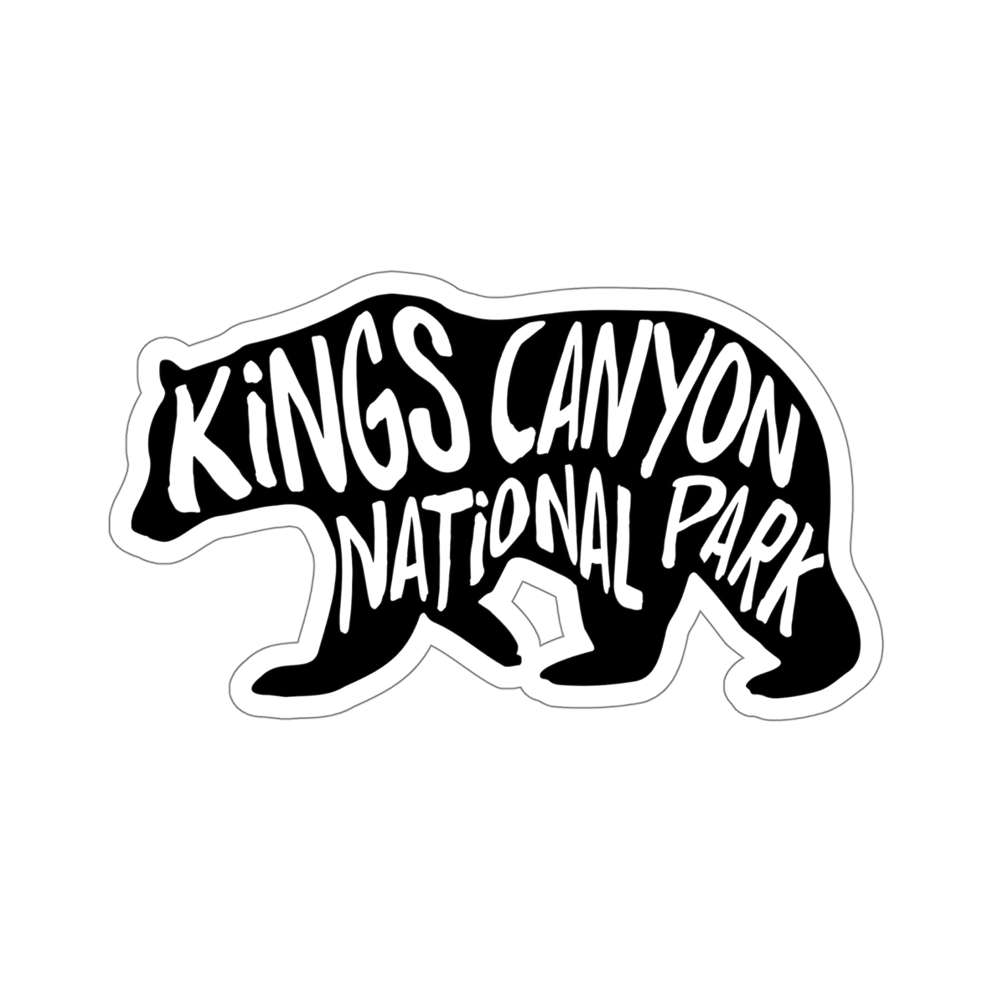 Kings Canyon National Park sticker featuring a black bear silhouette