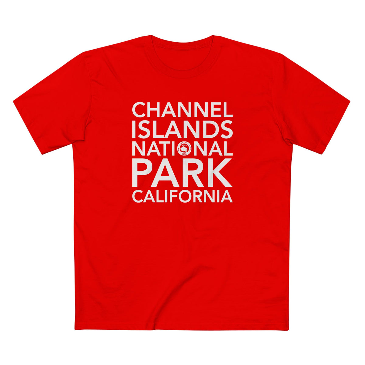 Channel Islands National Park T-Shirt Block Text in Red