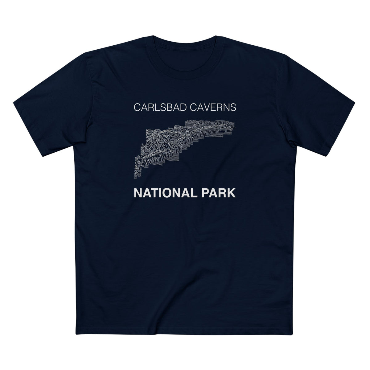 Carlsbad Caverns National Park T-Shirt Lines in Navy