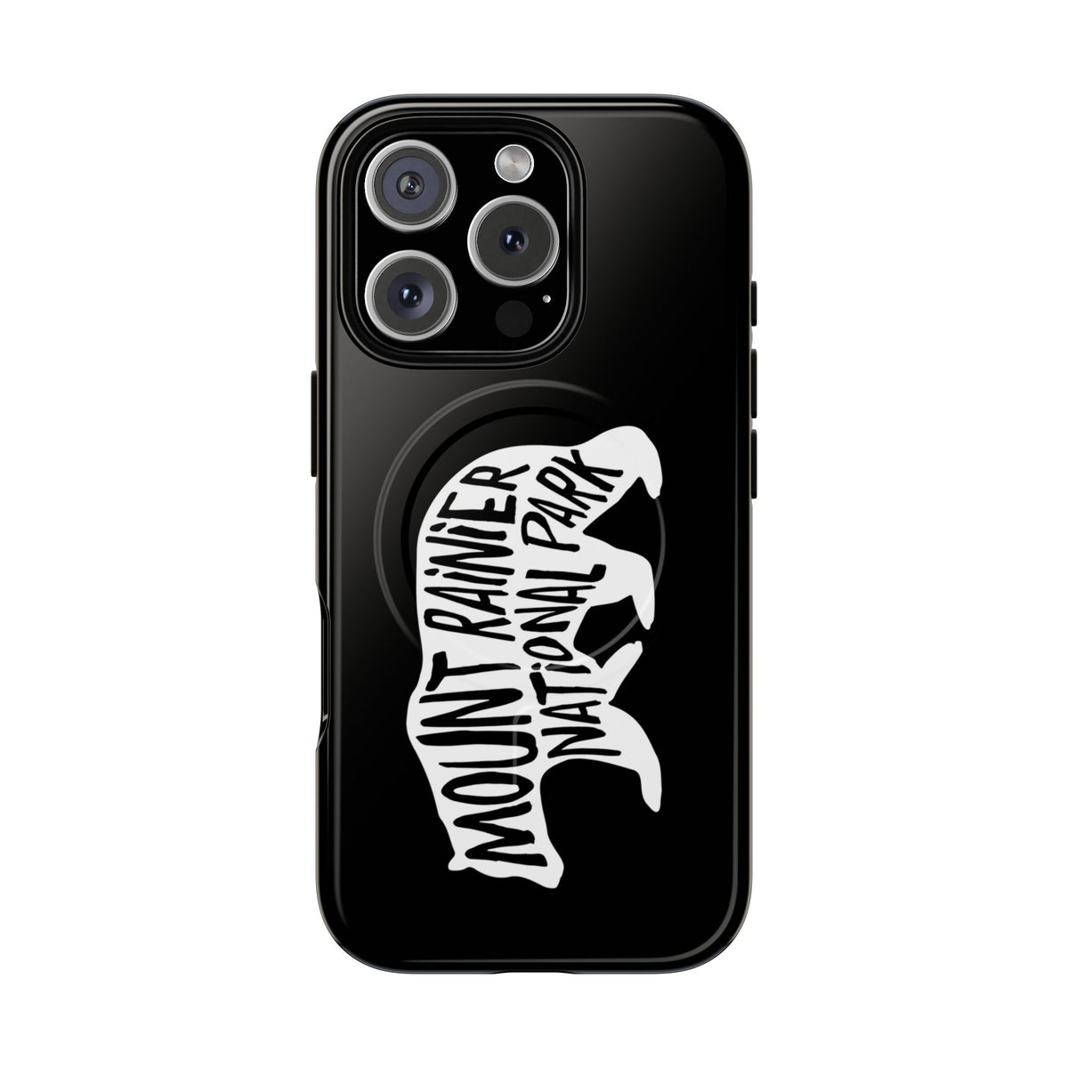 Mount Rainier National Park iPhone Case with MagSafe - Black Bear Design