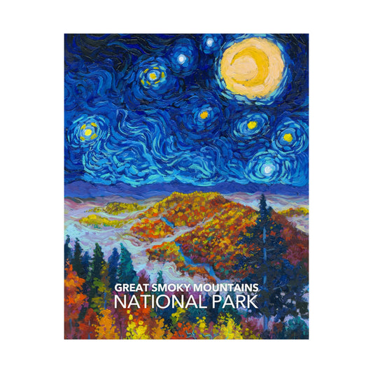 Great Smoky Mountains National Park Poster - Starry Night