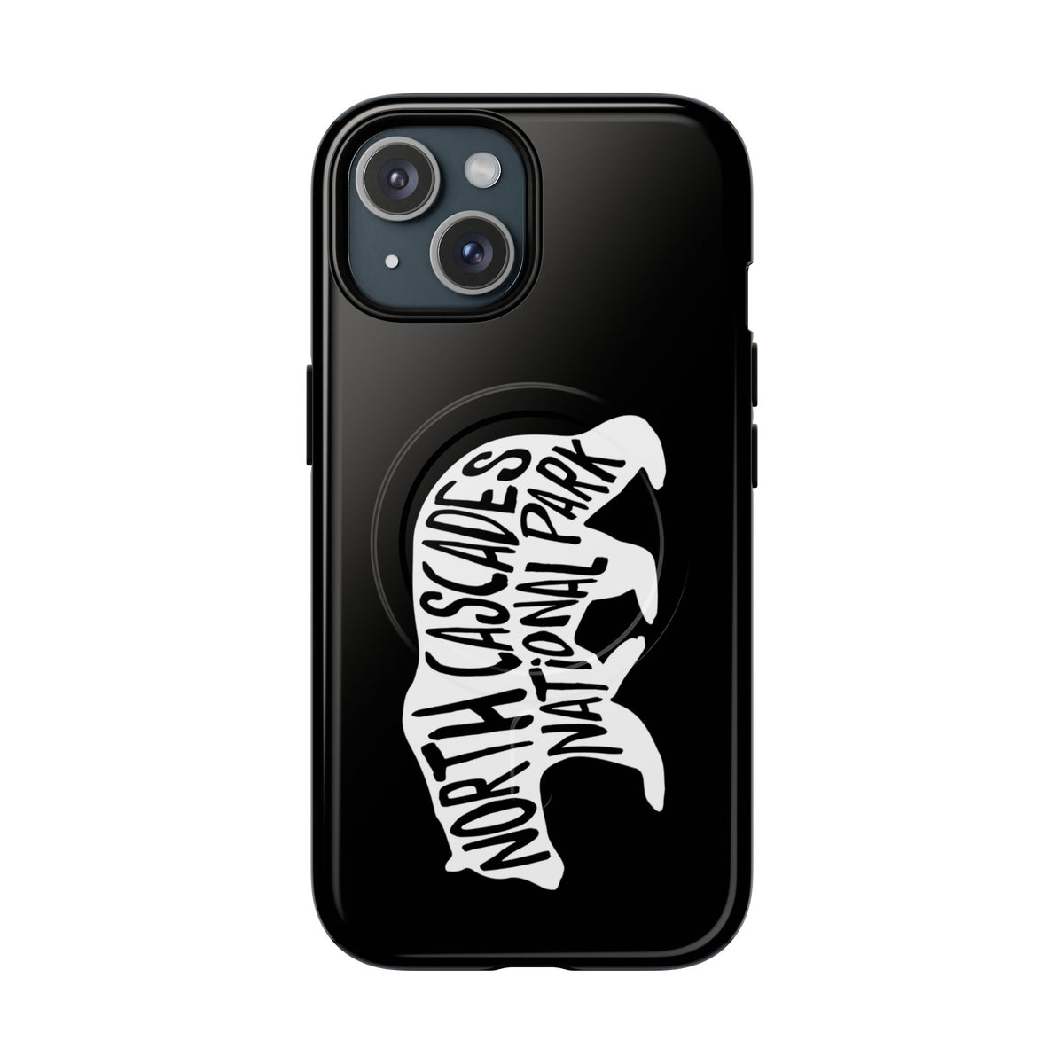 North Cascades National Park iPhone Case with MagSafe - Black Bear Design