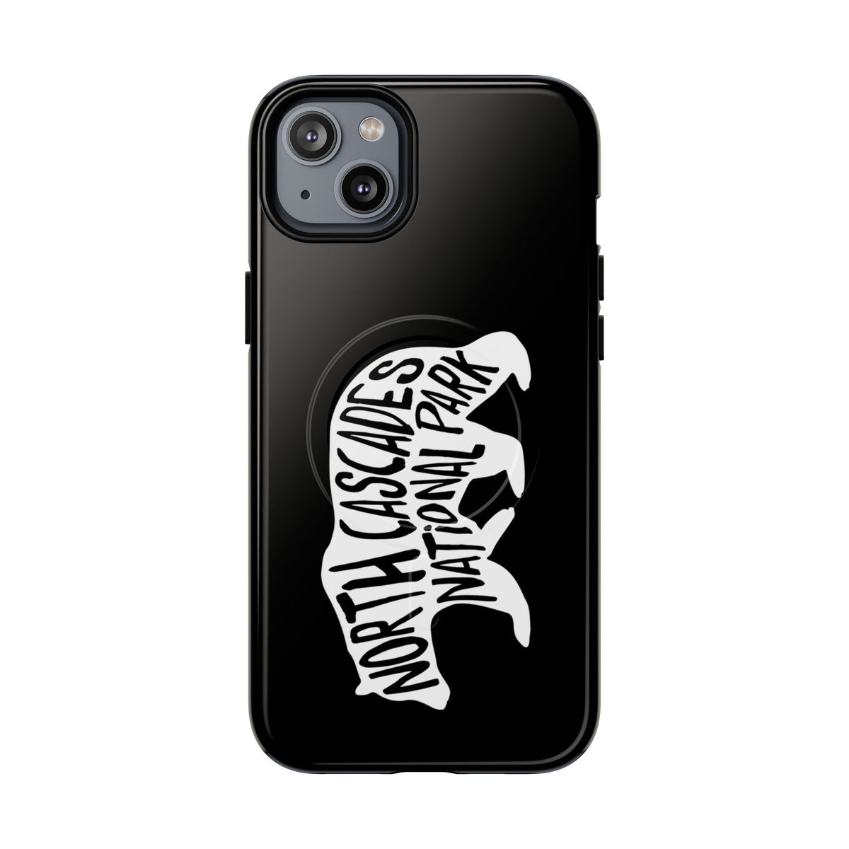 North Cascades National Park iPhone Case with MagSafe - Black Bear Design