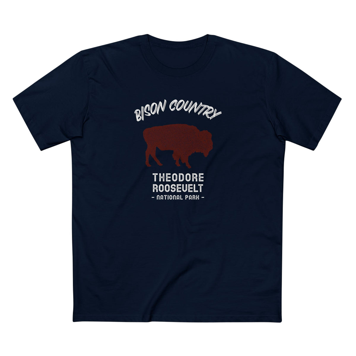 Theodore Roosevelt National Park T-Shirt - Bison Country in Navy