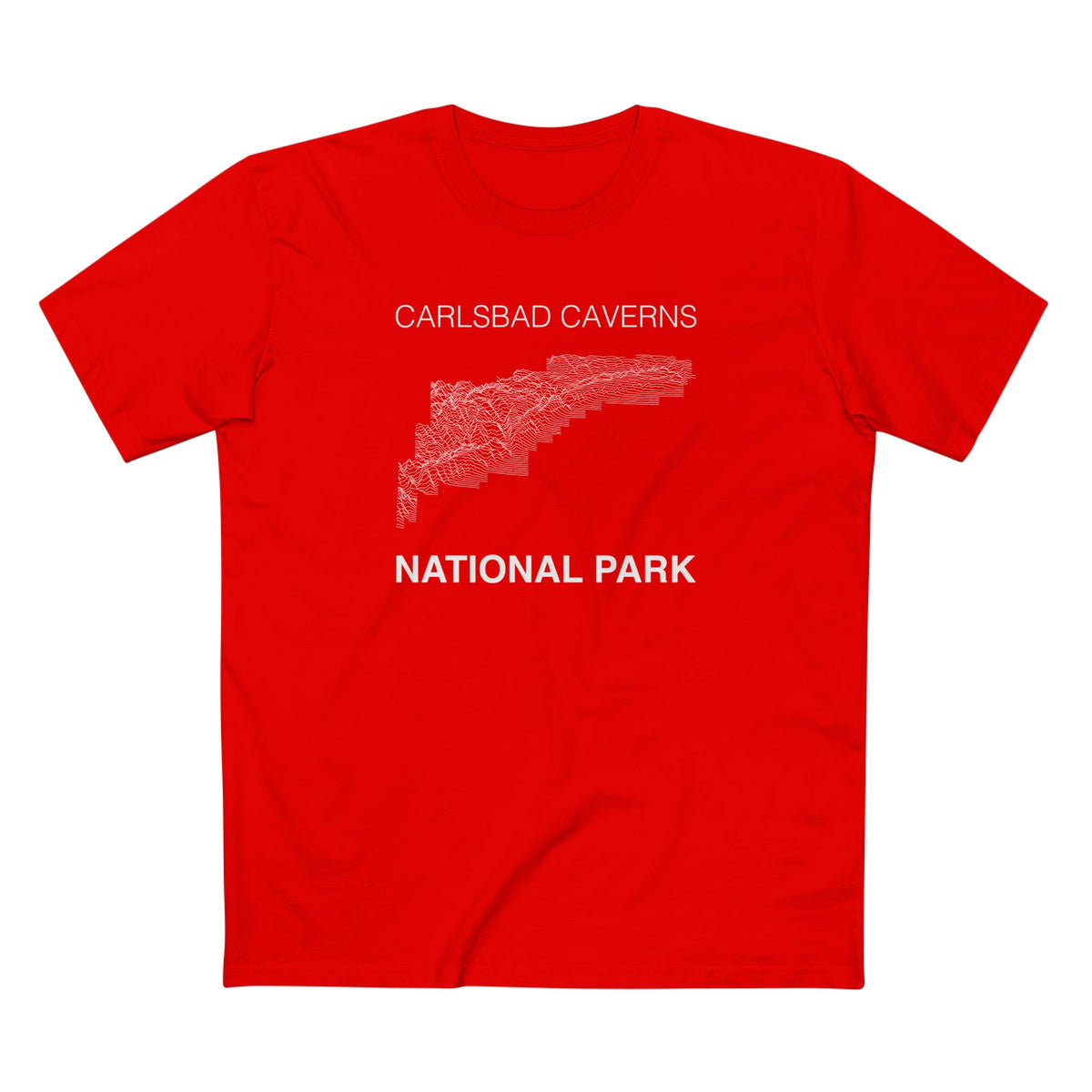Carlsbad Caverns National Park T-Shirt Lines in Red