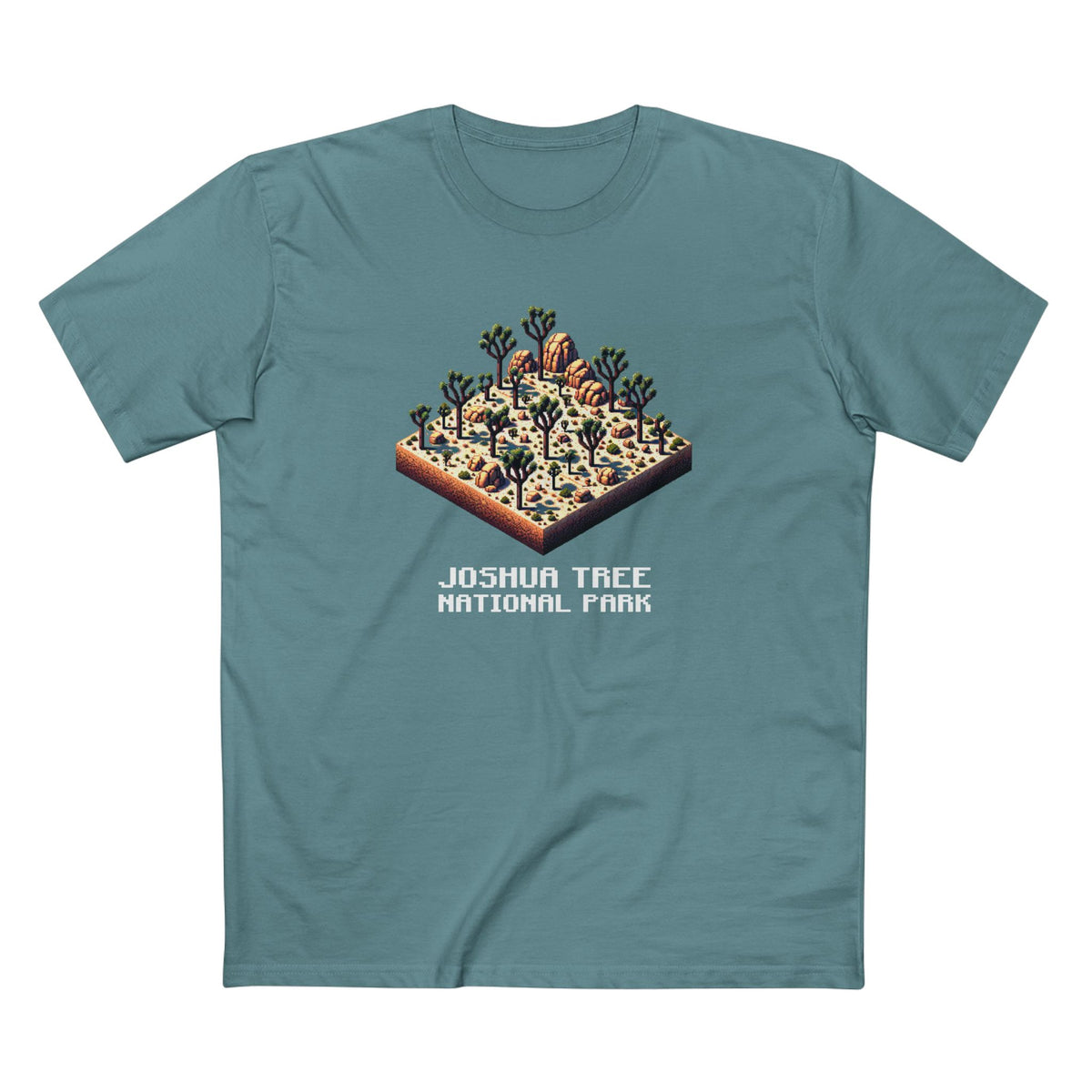Joshua Tree National Park T-Shirt - Isometric Design in Slate Blue