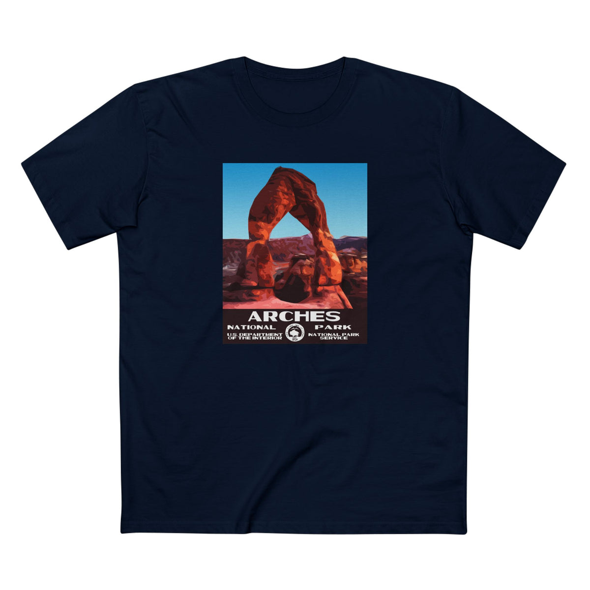 Arches Men's Cotton Crew T-Shirt in Navy