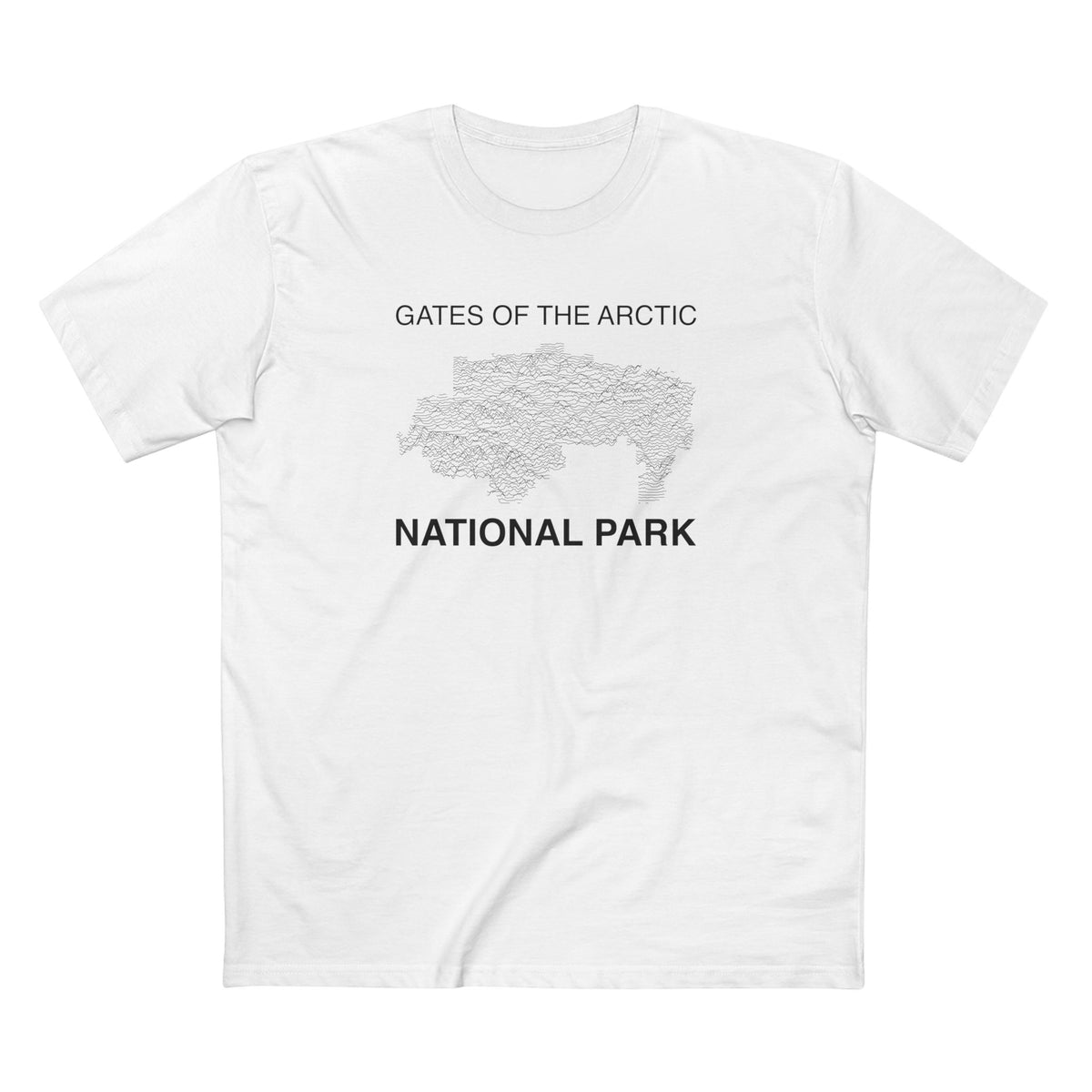 Gates of the Arctic National Park T-Shirt Lines in White