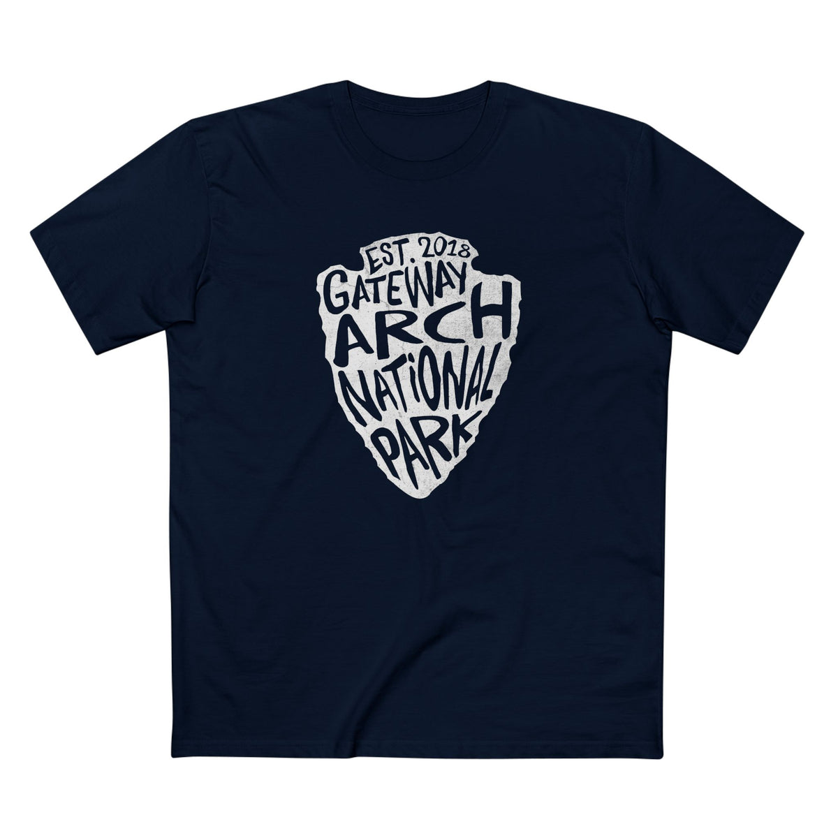 Gateway Arch National Park T-Shirt - Arrowhead Design in Navy