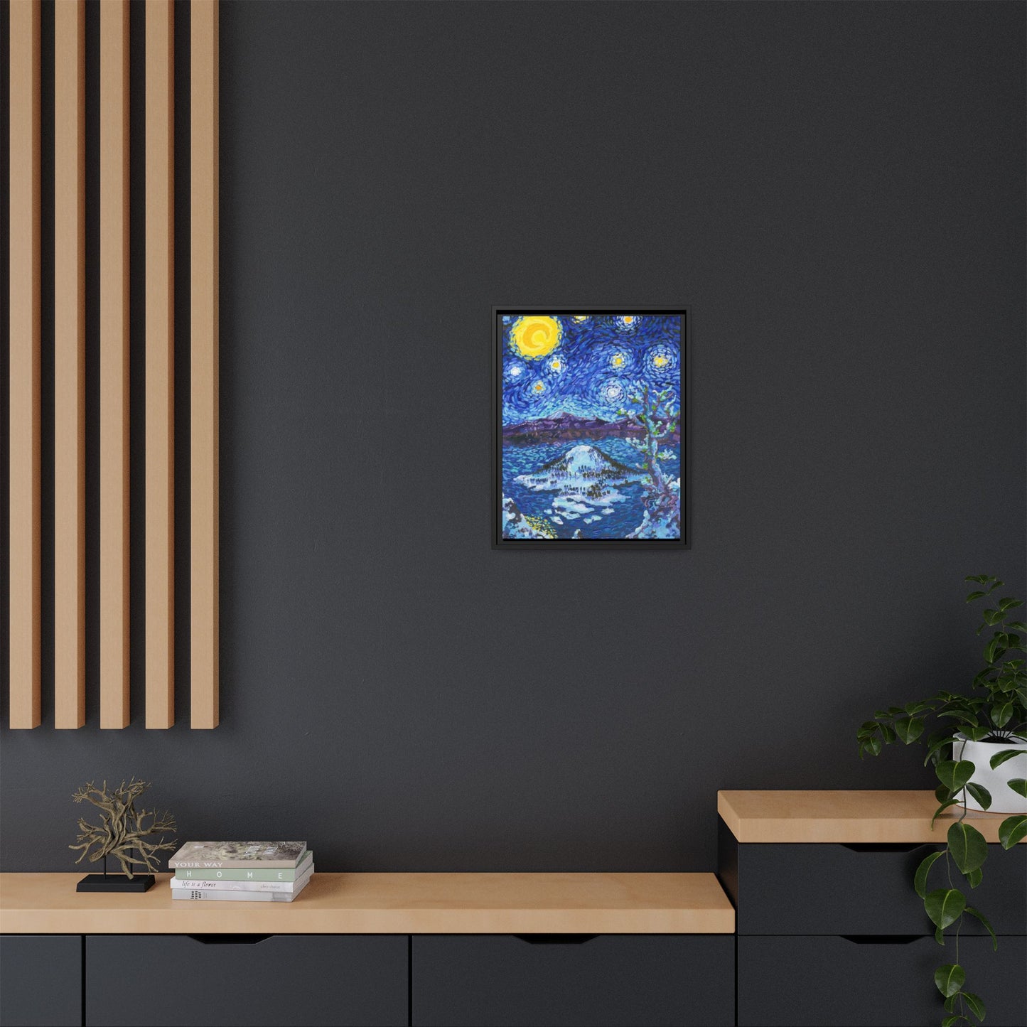 Crater Lake National Park Framed Canvas - The Starry Night