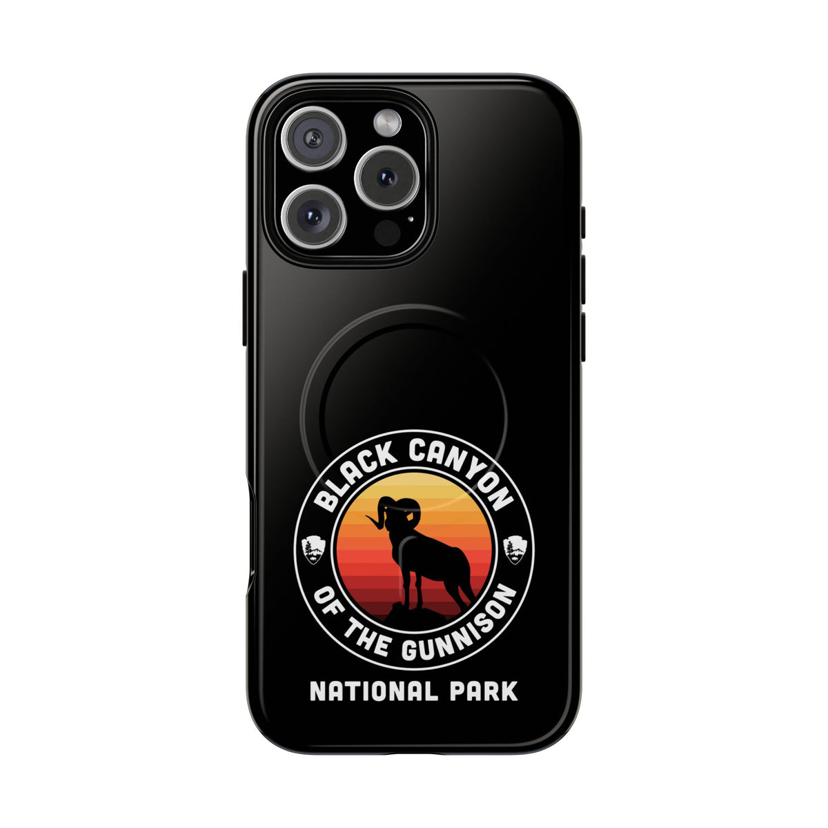 Black Canyon of the Gunnison National Park iPhone Case with MagSafe - Round Emblem Design