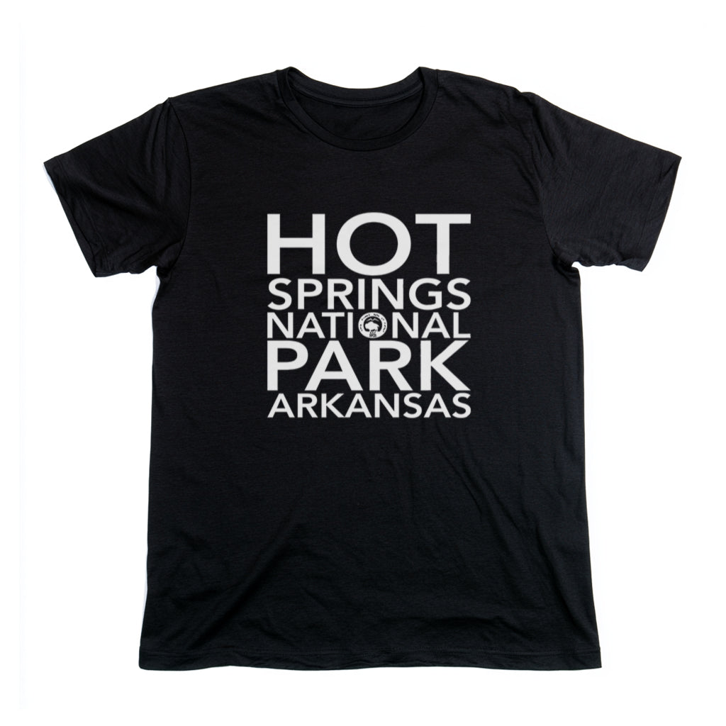 Hot Springs National Park T-Shirt Block Text in Black
