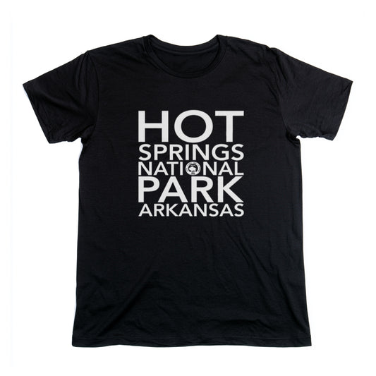 Hot Springs National Park T-Shirt Block Text in Black