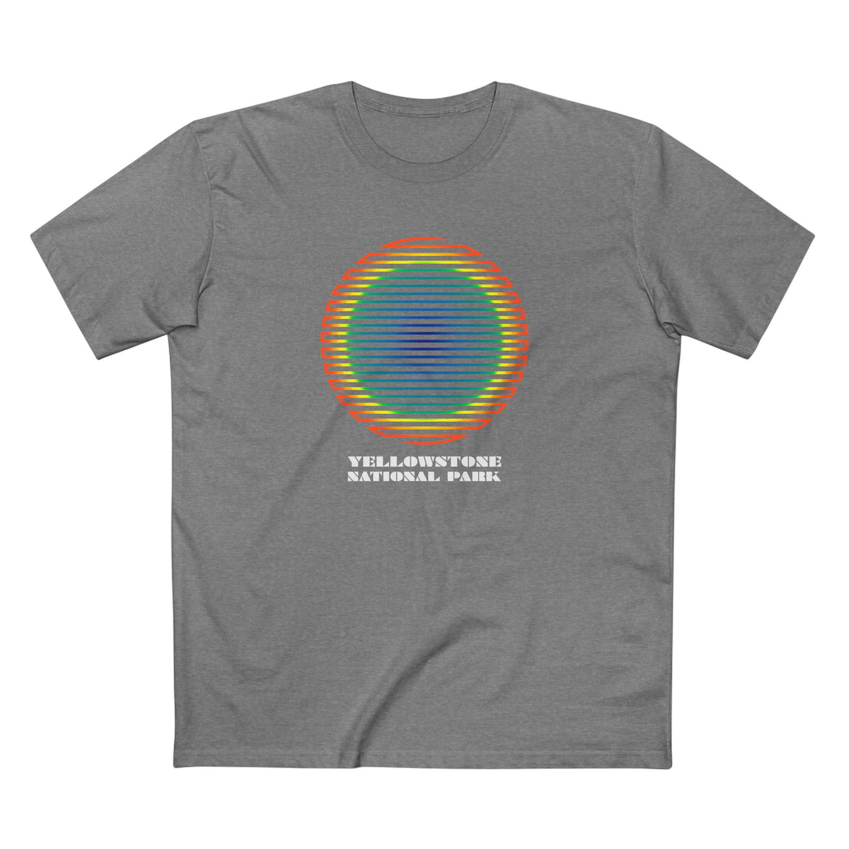 Yellowstone National Park T-Shirt - Grand Prismatic Spring Gradient in Athletic Heather