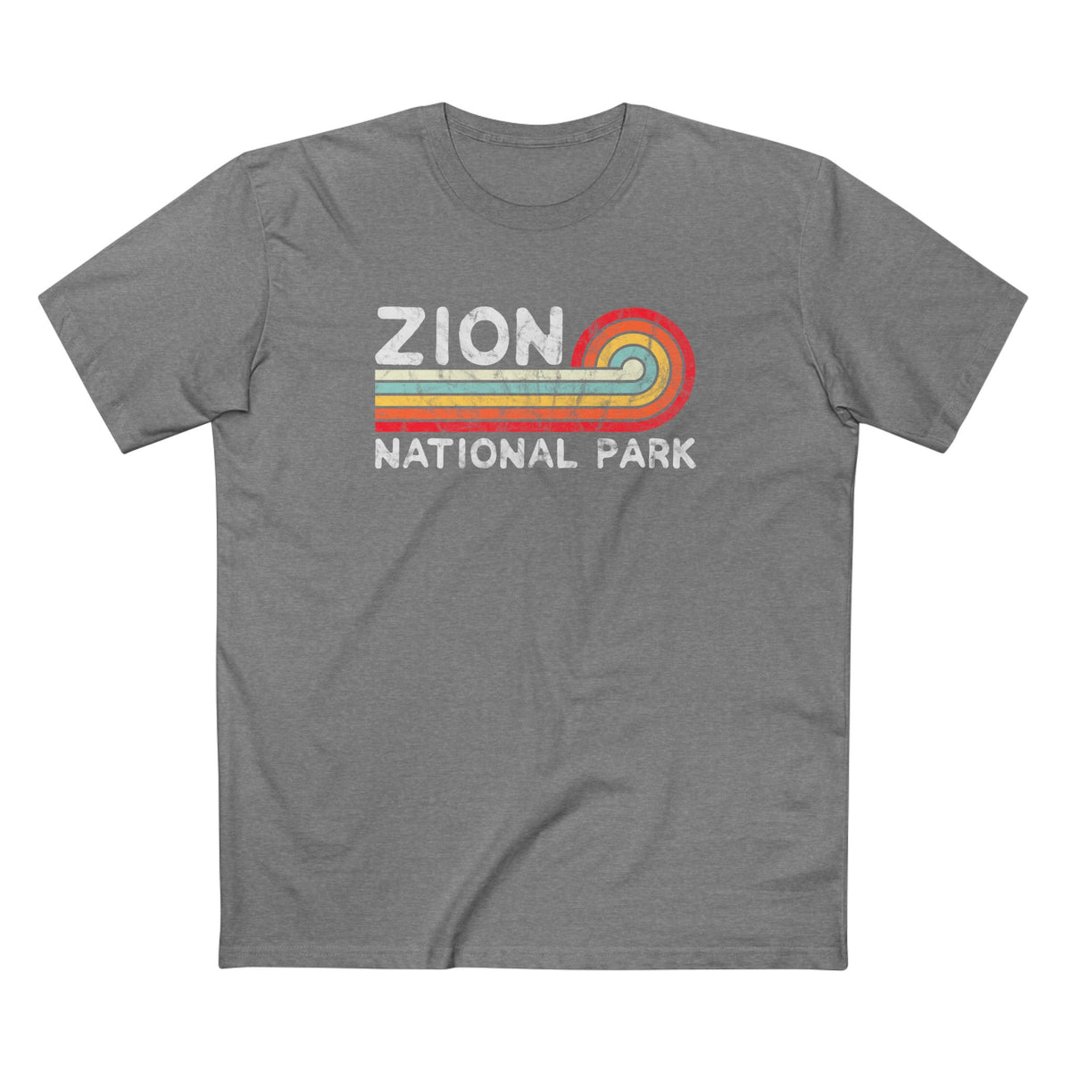 Zion National Park T-Shirt - Vintage Stretched Sunrise in Athletic Heather