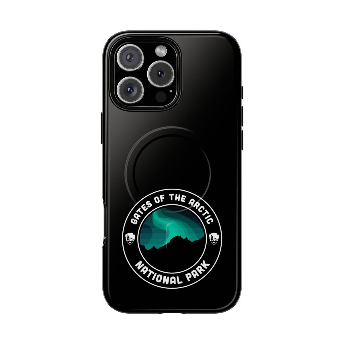 Gates of the Arctic National Park iPhone Case with MagSafe - Round Emblem Design